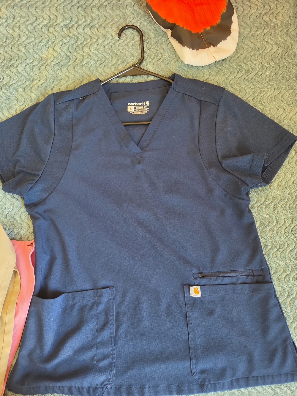 Carhartt Women's Navy V-Neck Scrub Top
